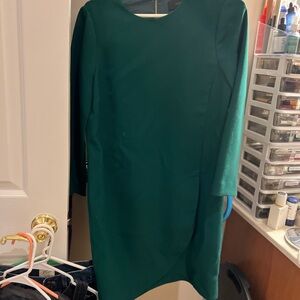 J. Crew Forest Green Long Sleeve Dress